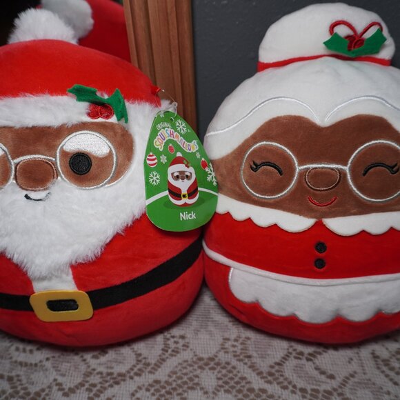 Squishmallow 8" Santa Mrs. Claus Nick & Nicolette Christmas 2021 NWT - Picture 1 of 5